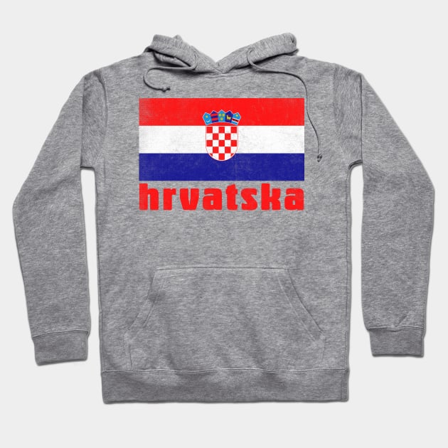 Hrvatska / Croatian Faded Style Flag Design Hoodie by DankFutura